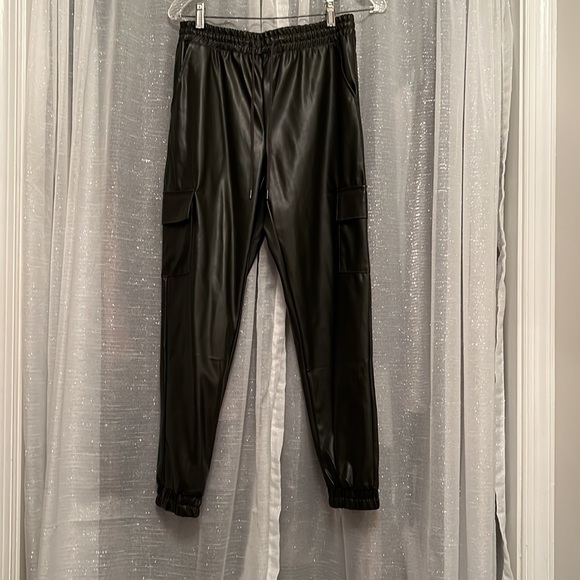 Pleather drawstring jogger pants - Picture 2 of 2